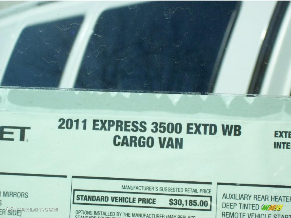 2011 Chevrolet Express 3500 Cargo Van Window Sticker Photo #39906847