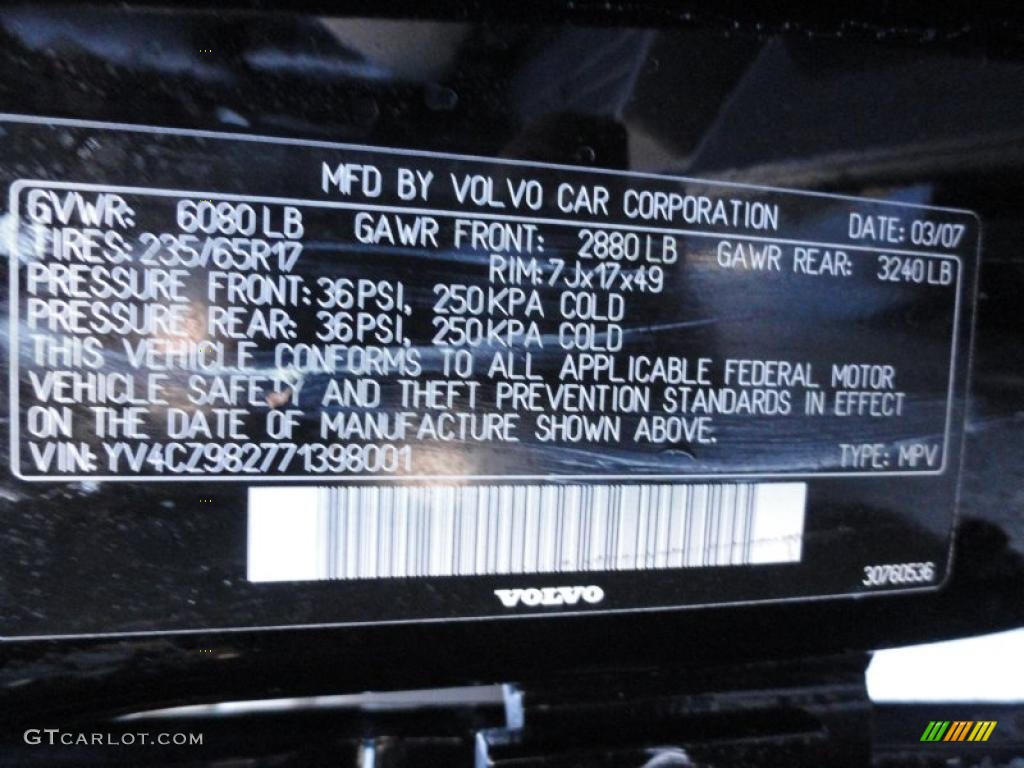 2007 Volvo XC90 3.2 AWD Info Tag Photos