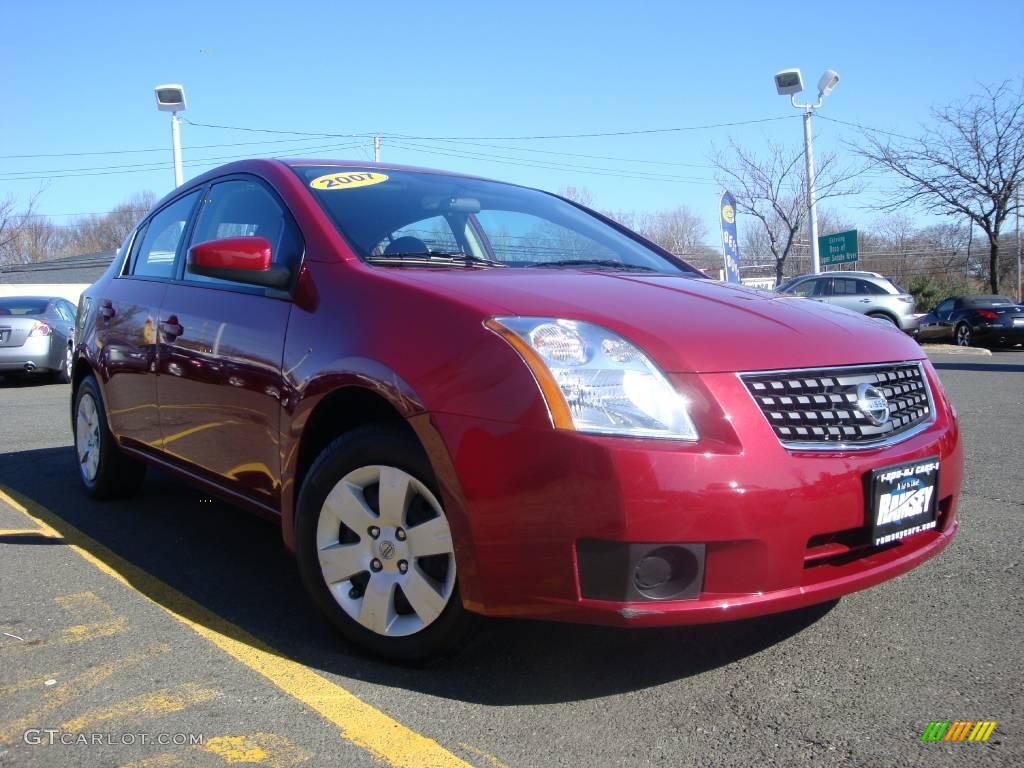 2007 Sentra 2.0 - Sonoma Sunset Red / Charcoal/Steel photo #12