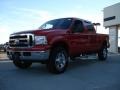 2006 Red Clearcoat Ford F350 Super Duty Lariat Crew Cab 4x4  photo #7