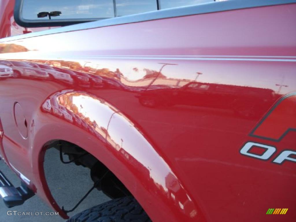 2006 F350 Super Duty Lariat Crew Cab 4x4 - Red Clearcoat / Tan photo #12