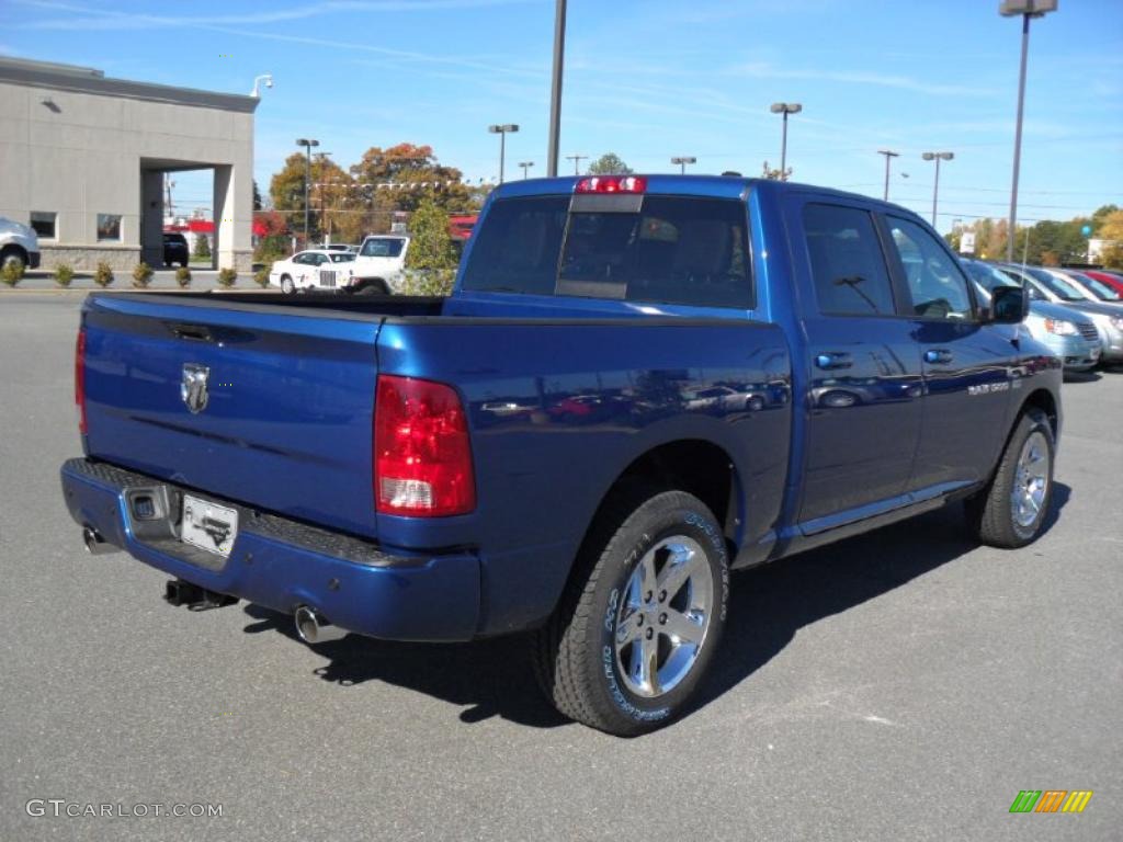 2011 Ram 1500 Sport Crew Cab - Deep Water Blue Pearl / Dark Slate Gray photo #4