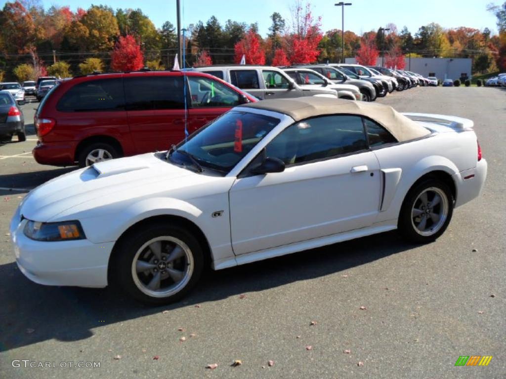 2002 Mustang GT Convertible - Oxford White / Medium Parchment photo #1