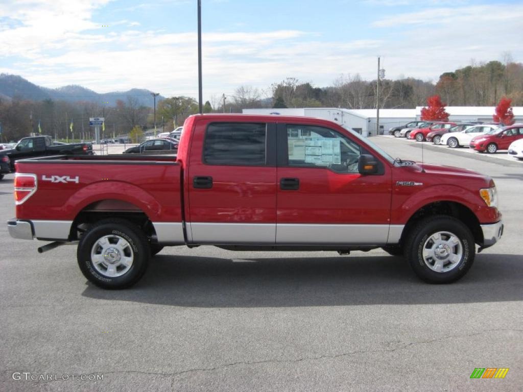 2010 F150 XLT SuperCrew 4x4 - Red Candy Metallic / Medium Stone photo #5