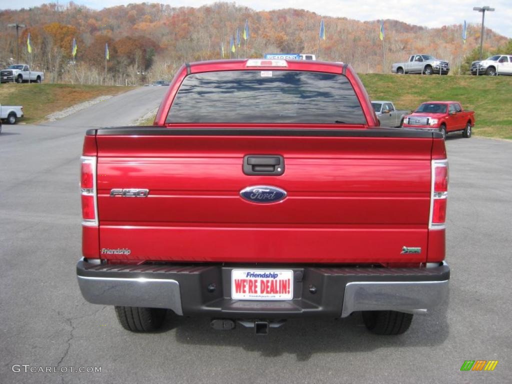 2010 F150 XLT SuperCrew 4x4 - Red Candy Metallic / Medium Stone photo #7