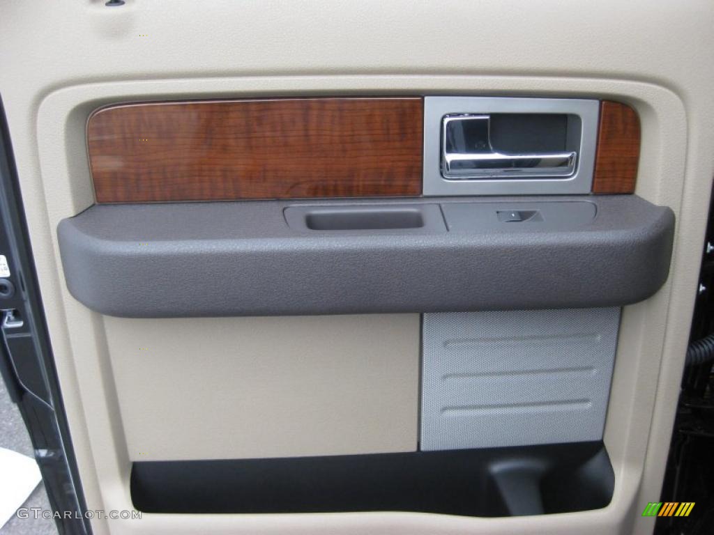 2010 Ford F150 Lariat SuperCrew 4x4 Tan Door Panel Photo #39934920
