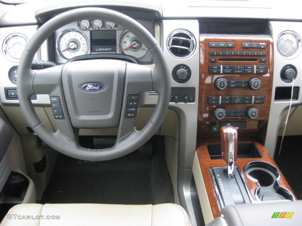 2010 Ford F150 Lariat SuperCrew 4x4 Tan Dashboard Photo #39935044