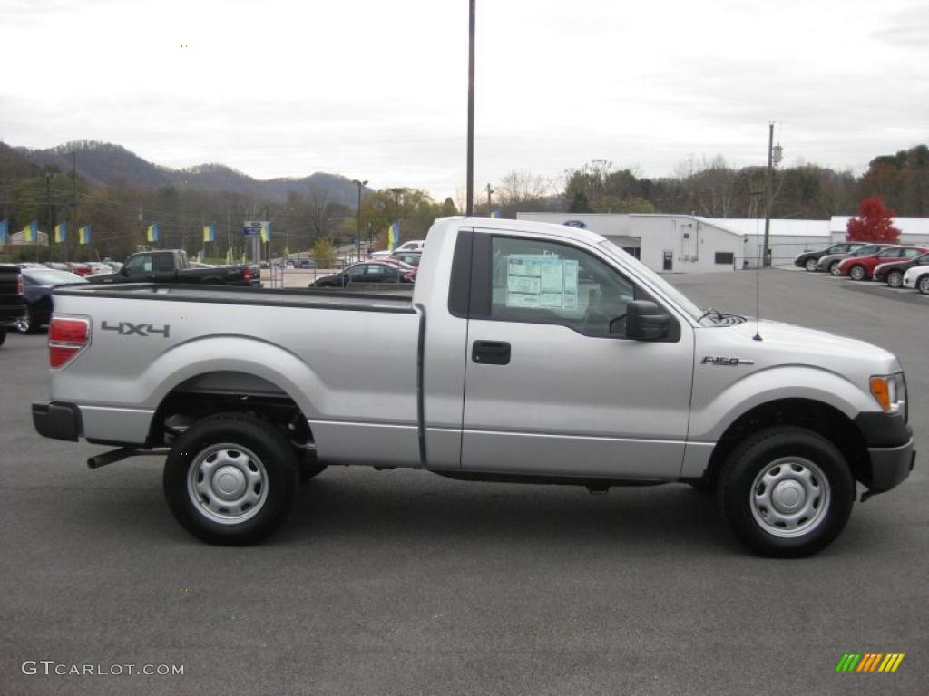 2010 F150 XL Regular Cab 4x4 - Ingot Silver Metallic / Medium Stone photo #5