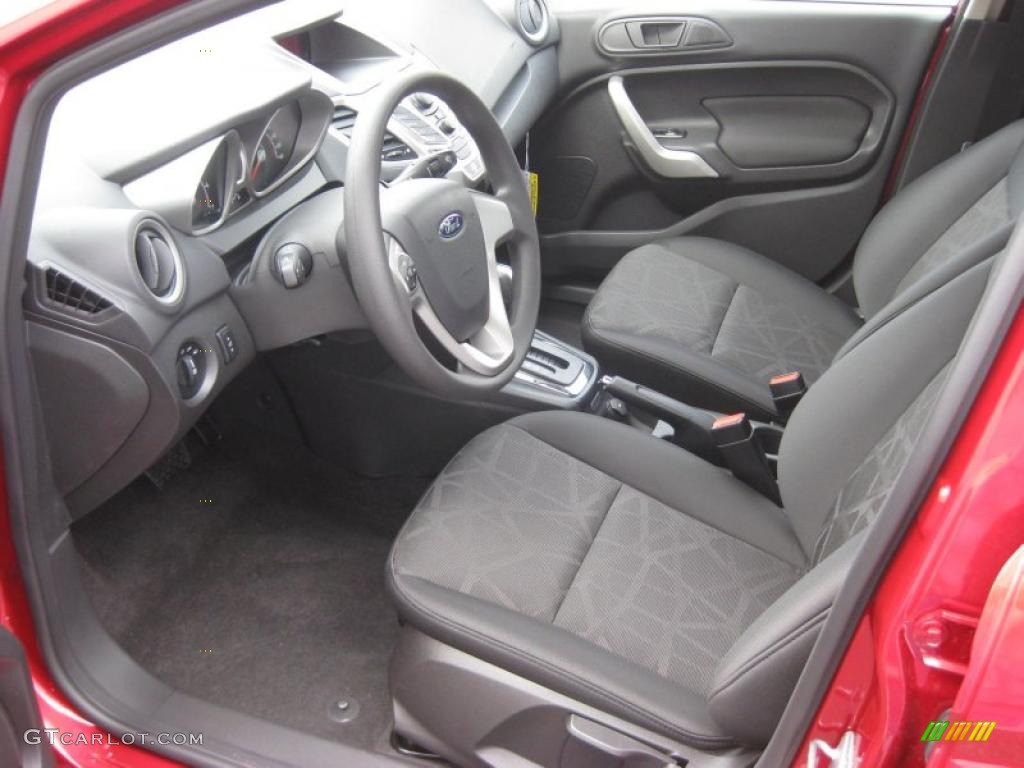 Charcoal Black/Blue Cloth Interior 2011 Ford Fiesta SE Sedan Photo #39937736