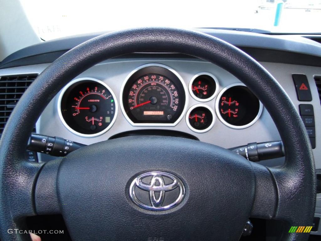 2009 Toyota Tundra SR5 Double Cab 4x4 Graphite Gray Steering Wheel Photo #39939076