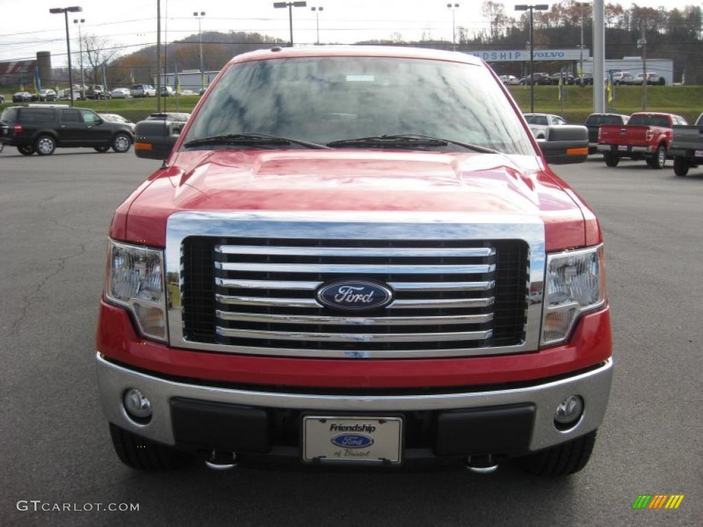 2010 F150 XLT SuperCrew 4x4 - Vermillion Red / Medium Stone photo #3