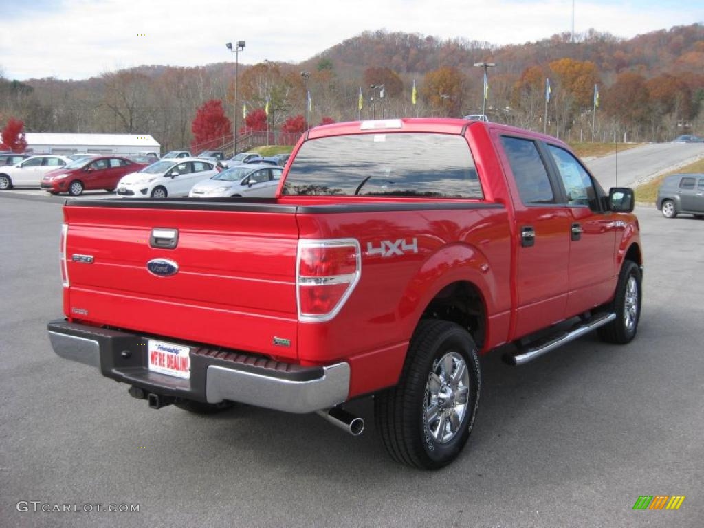 2010 F150 XLT SuperCrew 4x4 - Vermillion Red / Medium Stone photo #6
