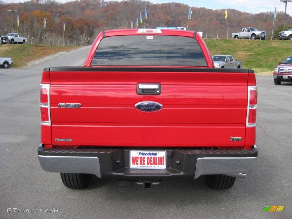 2010 F150 XLT SuperCrew 4x4 - Vermillion Red / Medium Stone photo #7