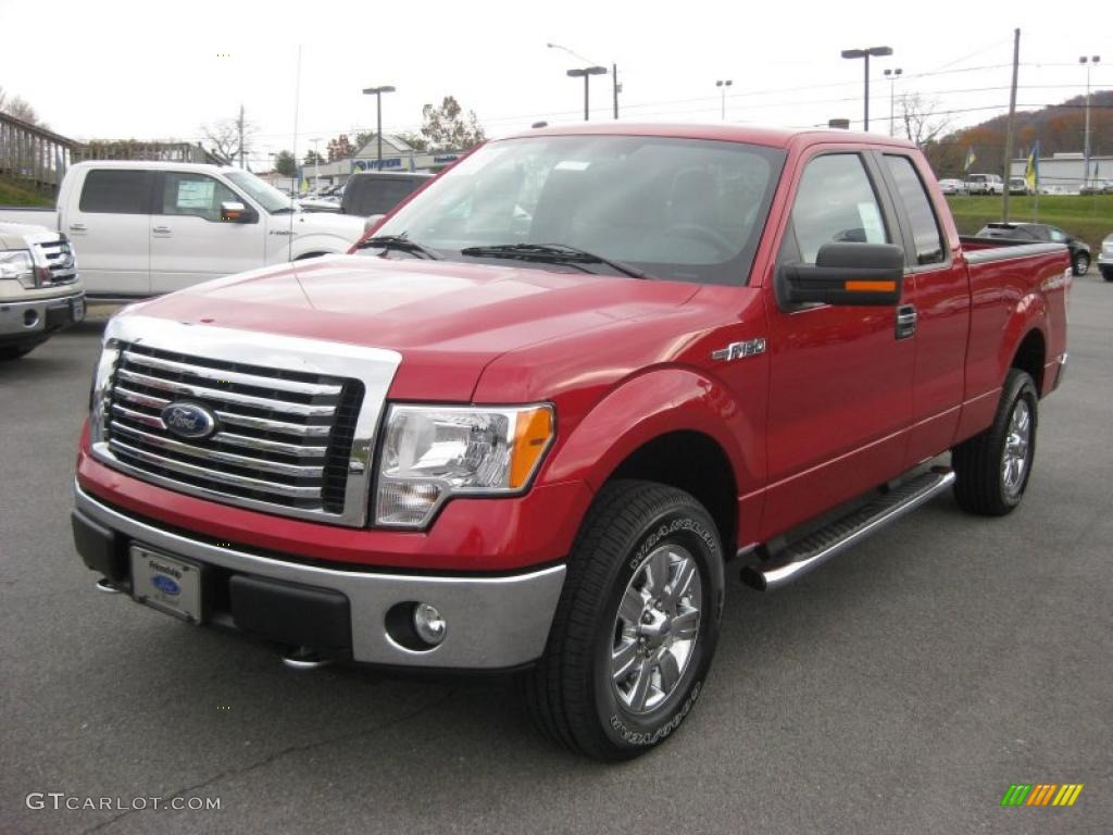 Red Candy Metallic 2010 Ford F150 XLT SuperCab 4x4 Exterior Photo #39940606