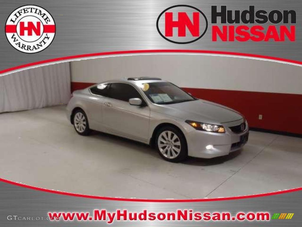 2008 Accord EX-L V6 Coupe - Alabaster Silver Metallic / Black photo #1