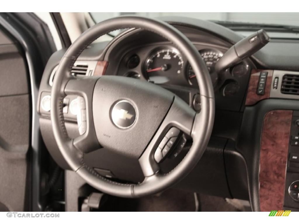 2008 Chevrolet Silverado 1500 LTZ Crew Cab 4x4 Ebony Steering Wheel Photo #39944990