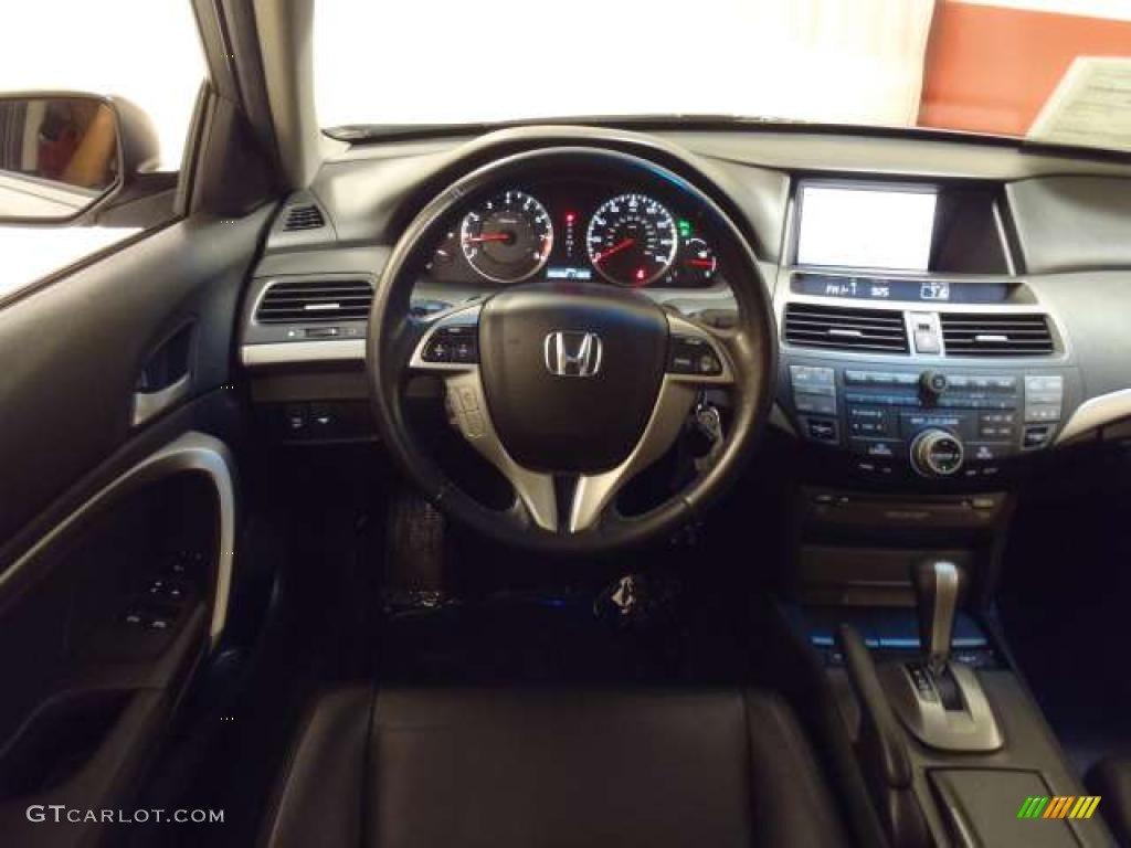 2008 Accord EX-L V6 Coupe - Alabaster Silver Metallic / Black photo #14