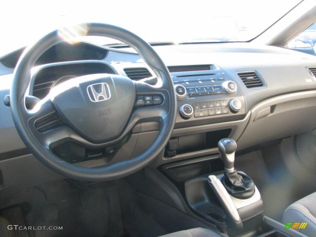 2008 Honda Civic LX Sedan Gray Dashboard Photo #39945746