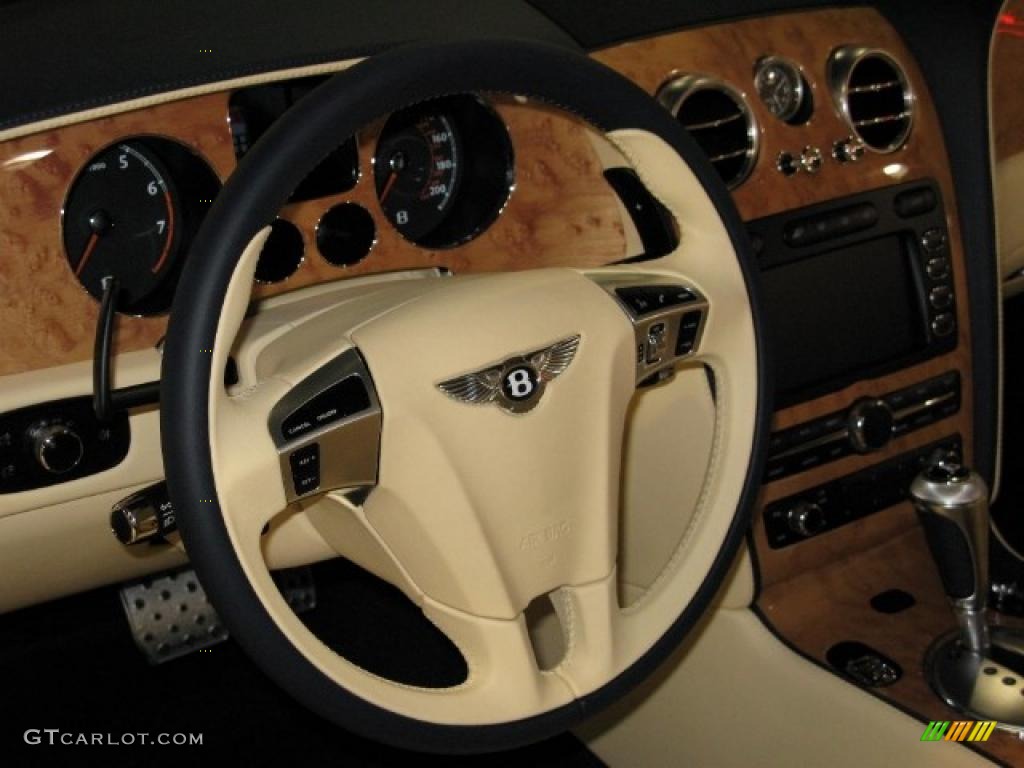 2011 Bentley Continental GTC Speed Magnolia/Imperial Blue Steering Wheel Photo #39947298