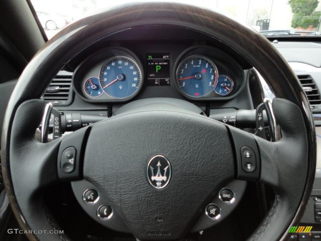 2011 Maserati Quattroporte S Nero Steering Wheel Photo #39949038