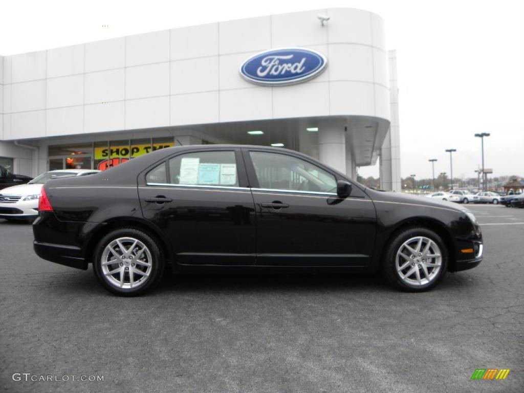 2011 Fusion SEL V6 - Tuxedo Black Metallic / Camel photo #2