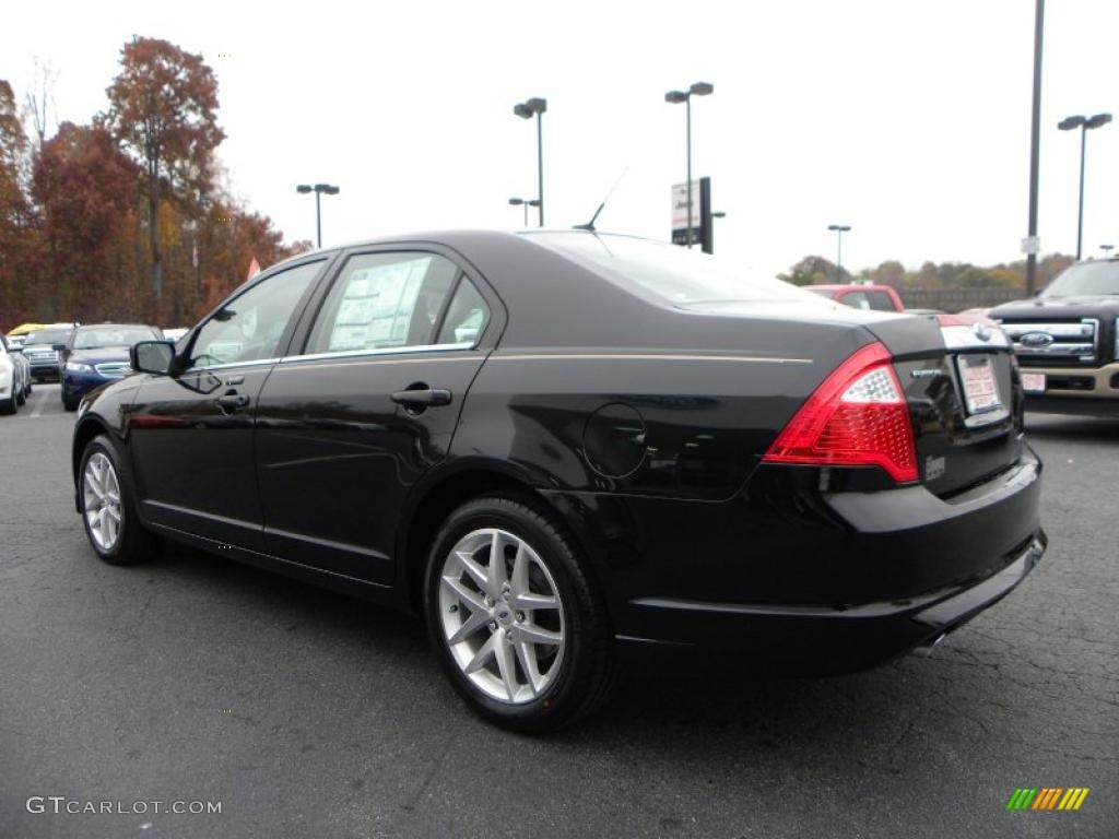 2011 Fusion SEL V6 - Tuxedo Black Metallic / Camel photo #27