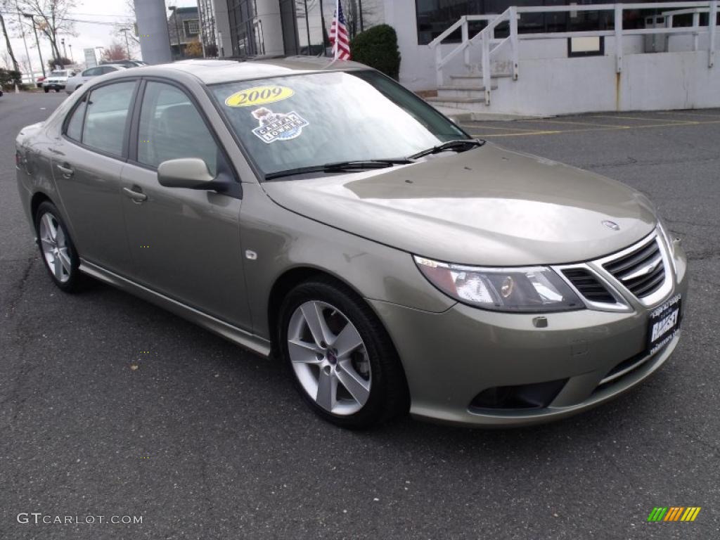 2009 9-3 2.0T Sport Sedan - Pepper Green Metallic / Parchment photo #1