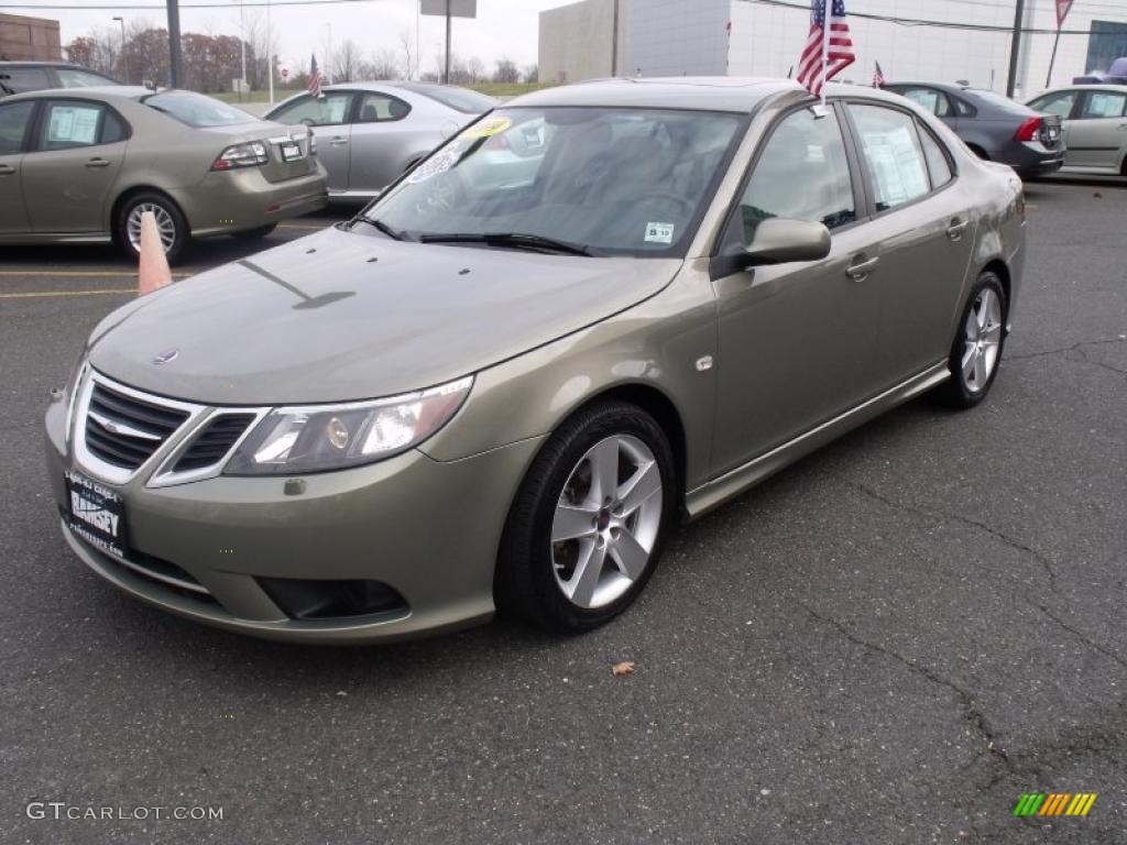 Pepper Green Metallic 2009 Saab 9-3 2.0T Sport Sedan Exterior Photo #39967168
