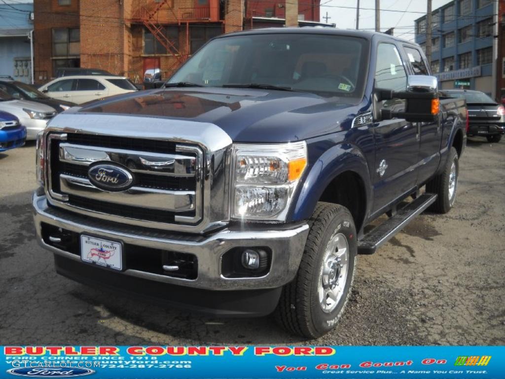 2011 F250 Super Duty XLT Crew Cab 4x4 - Dark Blue Pearl Metallic / Steel Gray photo #15