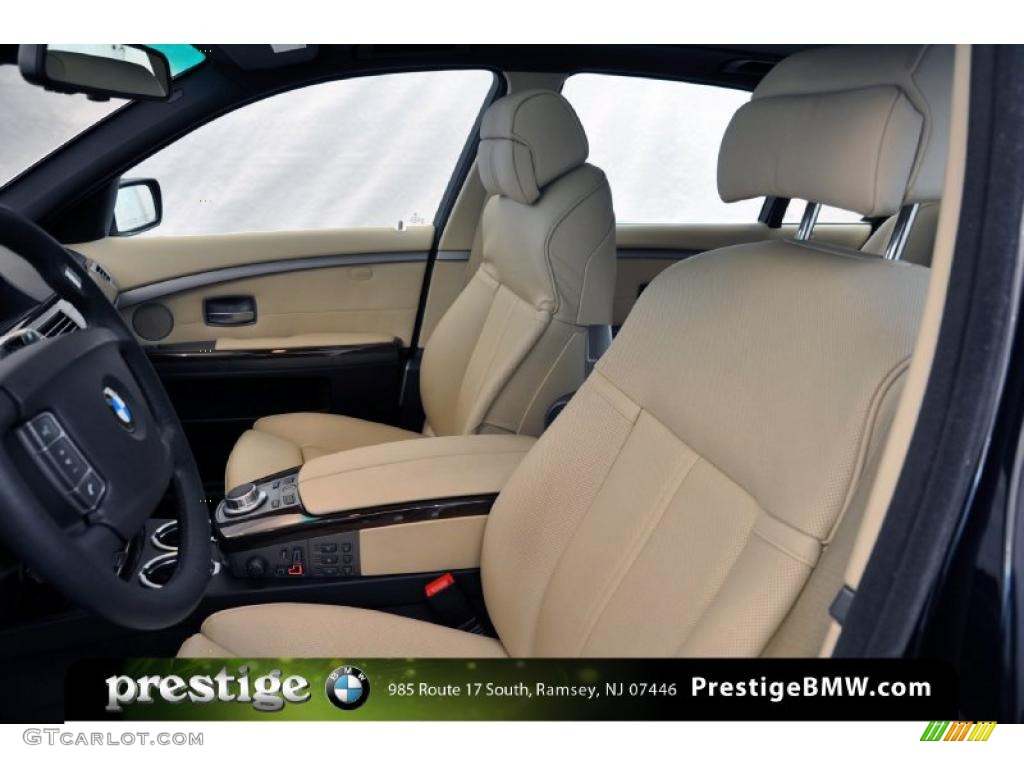 2008 7 Series 750Li Sedan - Monaco Blue Metallic / Cream Beige photo #13