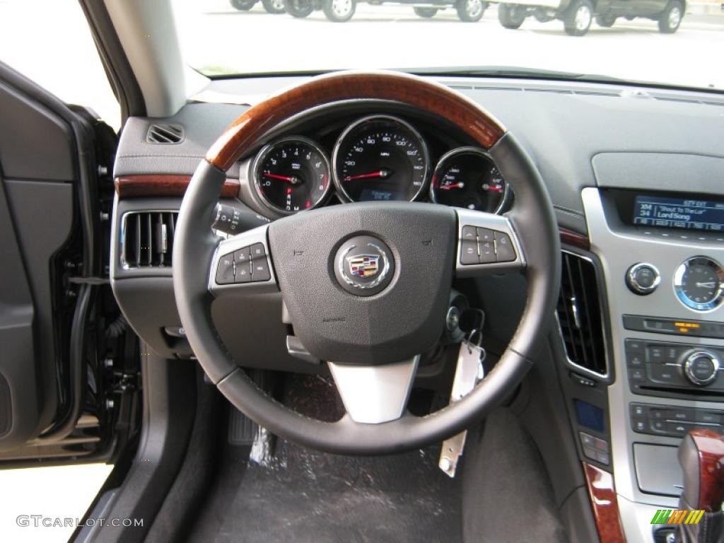 2011 Cadillac CTS 3.0 Sedan Ebony Steering Wheel Photo #39970544