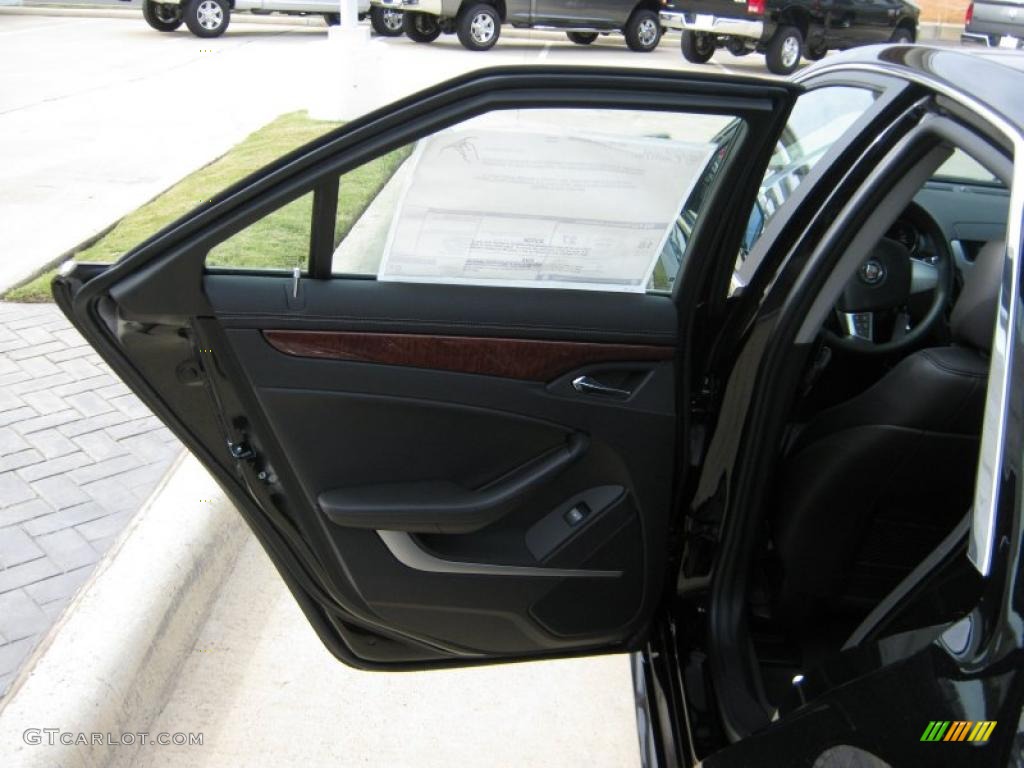 2011 Cadillac CTS 3.0 Sedan Ebony Door Panel Photo #39970700