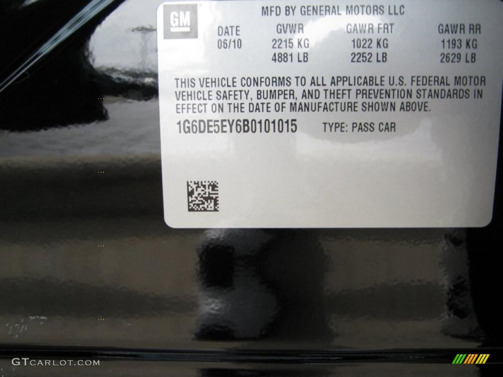 2011 Cadillac CTS 3.0 Sedan Info Tag Photo #39970812