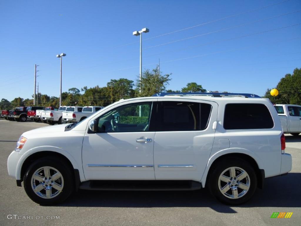 2010 Armada Platinum 4WD - Blizzard White / Stone photo #2