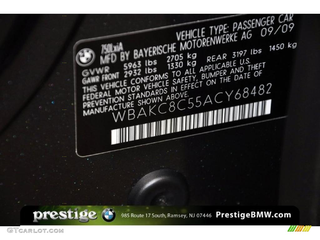2010 7 Series 750Li xDrive Sedan - Dark Graphite Metallic / Oyster/Black Nappa Leather photo #13