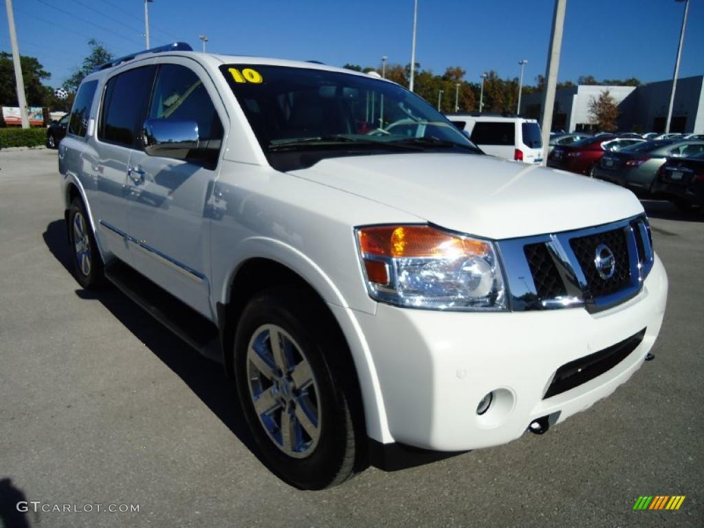 Blizzard White 2010 Nissan Armada Platinum 4WD Exterior Photo #39972576