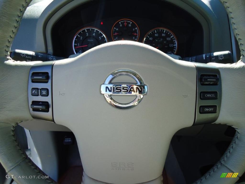 2010 Nissan Armada Platinum 4WD Stone Steering Wheel Photo #39972948