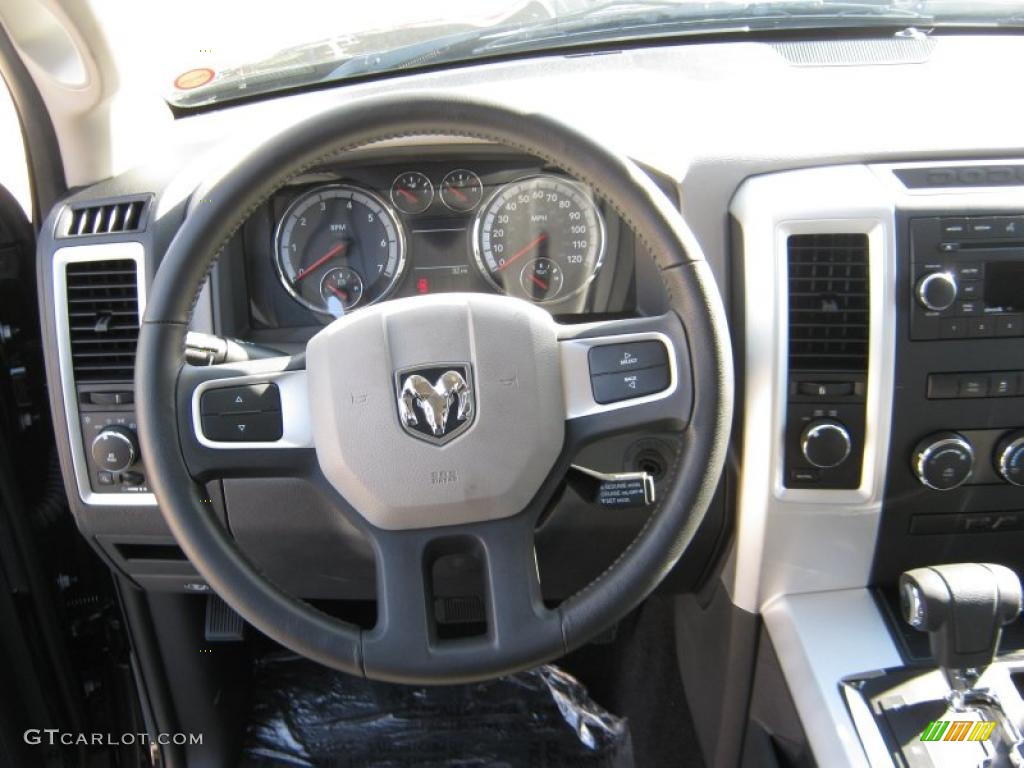 2010 Dodge Ram 1500 TRX4 Crew Cab 4x4 Dark Slate/Medium Graystone Steering Wheel Photo #39973048