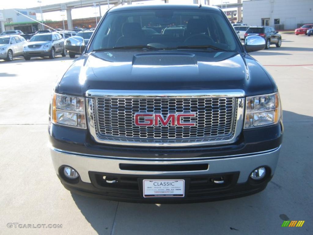 2010 Sierra 1500 SLE Crew Cab 4x4 - Midnight Blue Metallic / Ebony photo #8