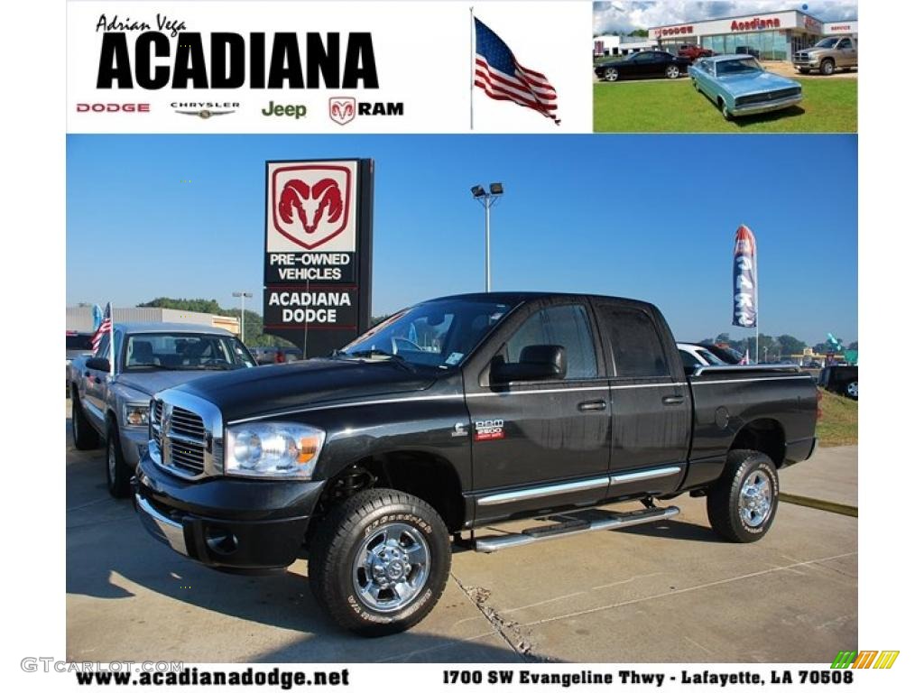 2009 Ram 2500 Laramie Quad Cab 4x4 - Brilliant Black Crystal Pearl / Medium Slate Gray photo #1