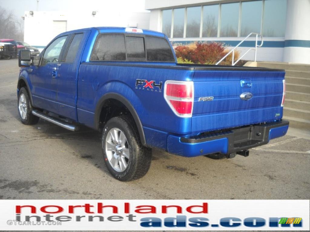 2010 F150 XLT SuperCab 4x4 - Blue Flame Metallic / Black photo #8