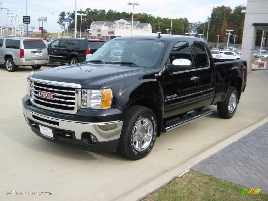 2011 Sierra 1500 SLT Extended Cab 4x4 - Onyx Black / Light Titanium/Ebony photo #1