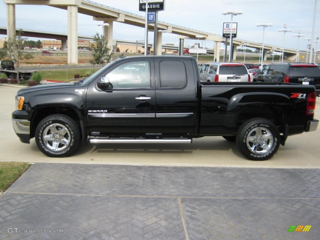 Onyx Black 2011 GMC Sierra 1500 SLT Extended Cab 4x4 Exterior Photo #39976564