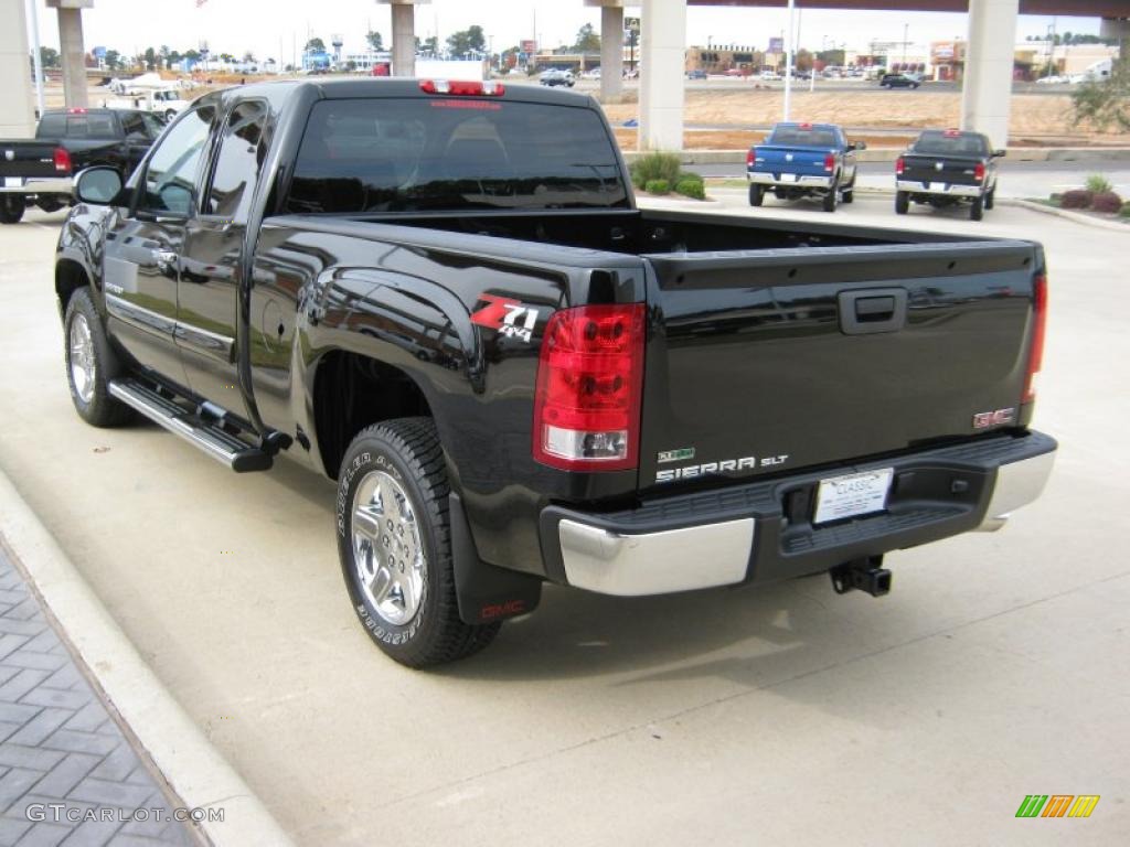 Onyx Black 2011 GMC Sierra 1500 SLT Extended Cab 4x4 Exterior Photo #39976580