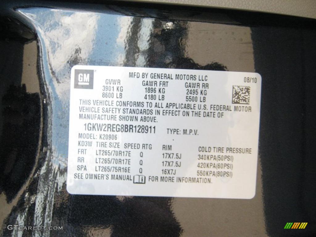 2011 GMC Yukon XL SLT 4x4 Info Tag Photo #39977520