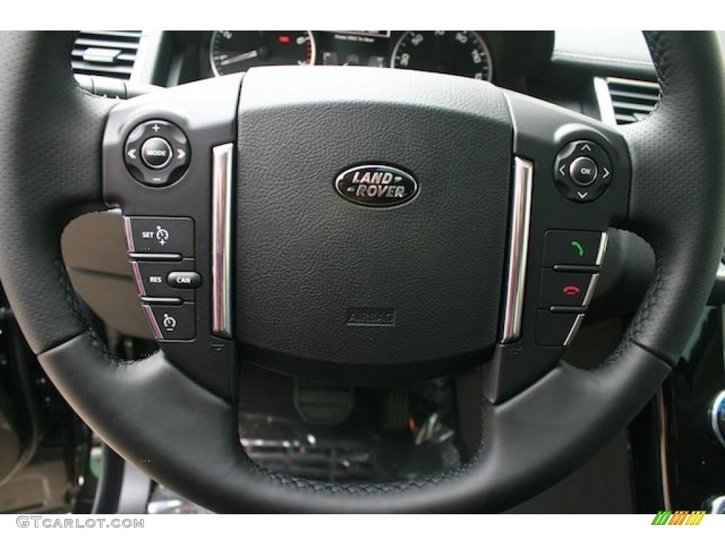 2011 Land Rover Range Rover Sport HSE LUX Ebony/Ebony Steering Wheel Photo #39978108
