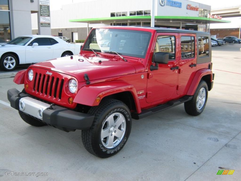 2010 Wrangler Unlimited Sahara 4x4 - Flame Red / Dark Slate Gray/Medium Slate Gray photo #1