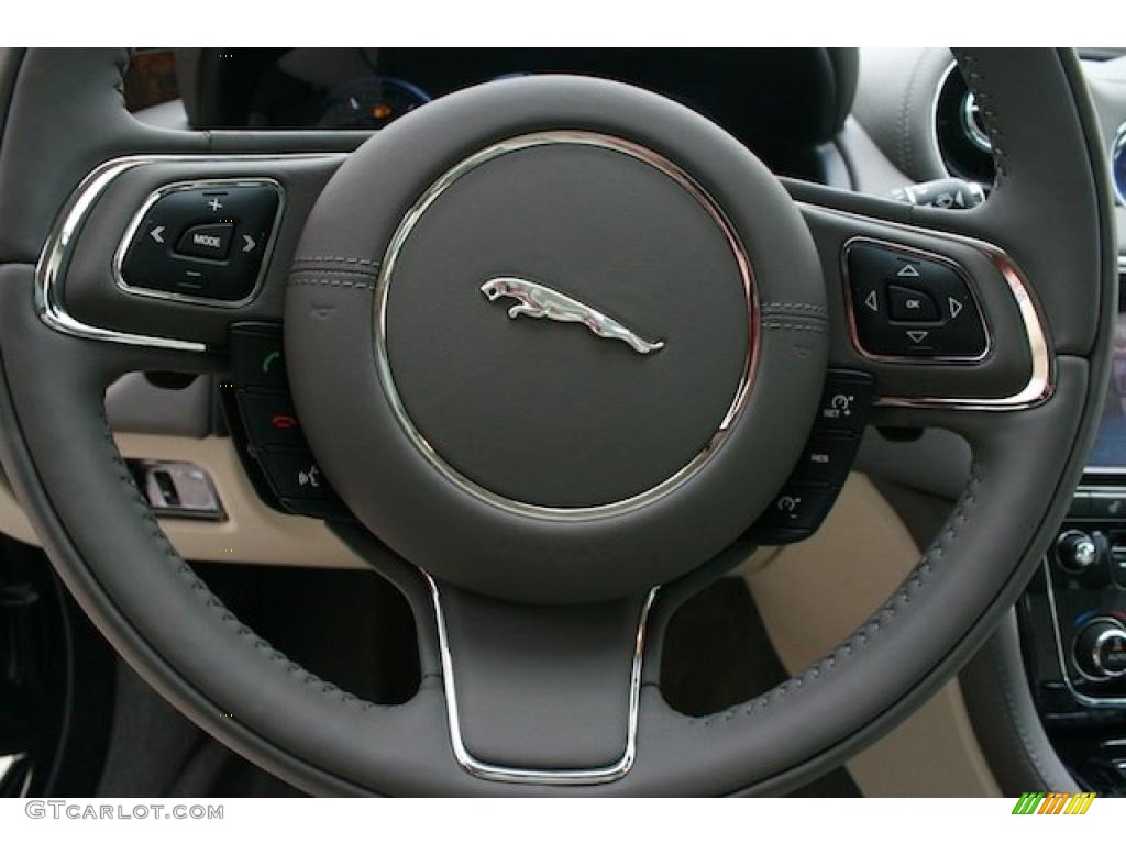 2011 Jaguar XJ XJL Ivory/Oyster Steering Wheel Photo #39981184