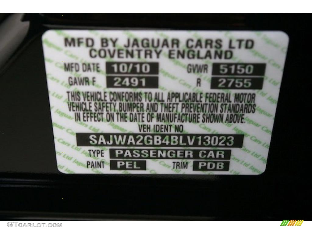 2011 XJ Color Code PEL for Ultimate Black Metallic Photo #39981640