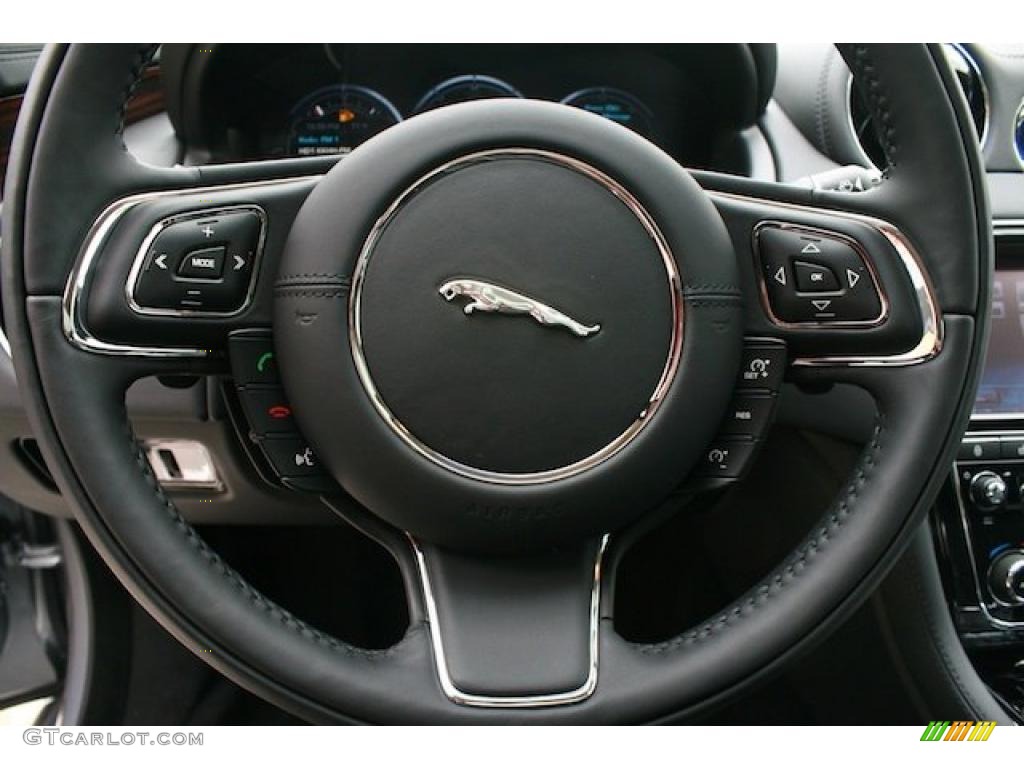 2011 Jaguar XJ XJL Jet Black/Ivory Steering Wheel Photo #39982116